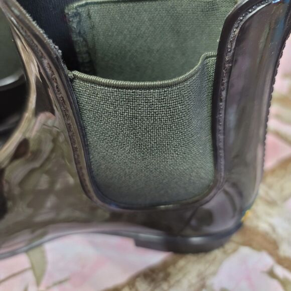 Lauren Ralph Lauren Tally Bo Rai Rubber Ankle Rain Boots Black Womens Size 8 - Picture 5 of 10